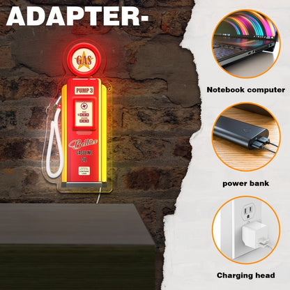 Retro Gas Pump or Fire Extinguisher LED Neon Sign with USB Power, Switch Control and Two Designs