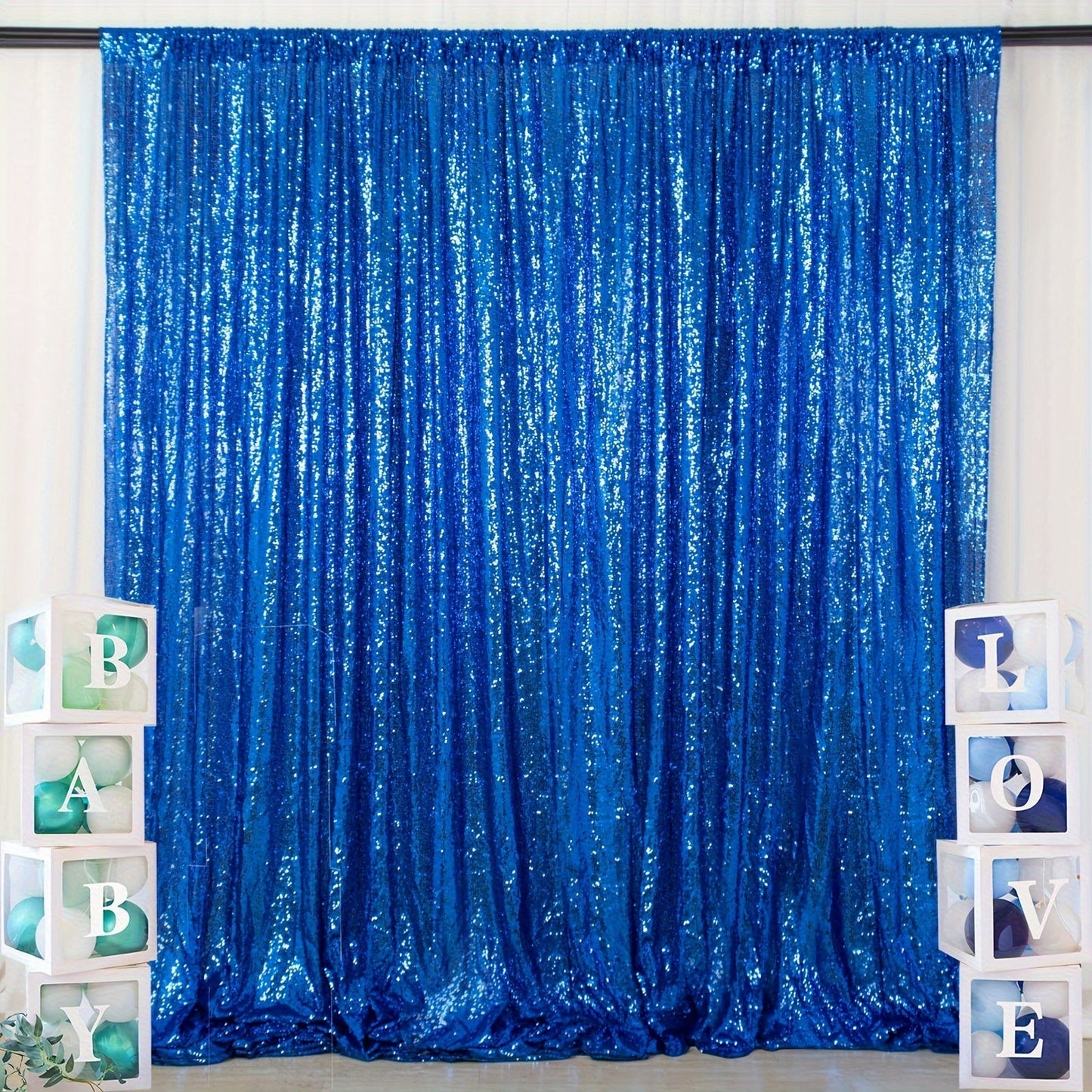 Sequin Backdrop Curtain for Party Wedding – 4x8ft Shimmering Glitter Curtain for Birthday Photo Booth Stage Decoration, Easy Hang