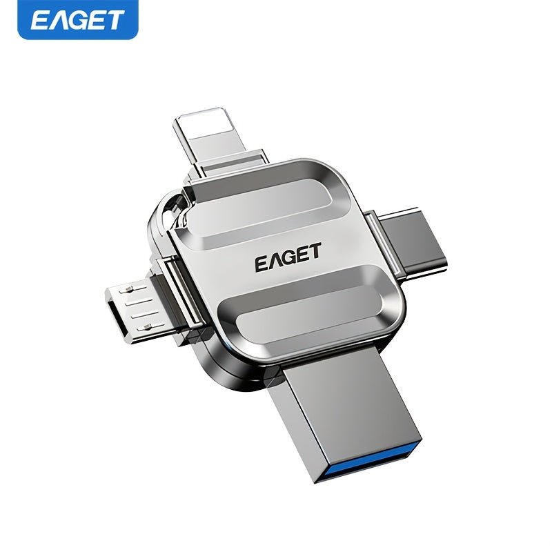 USB Flash Drive EAGET I50 4-in-1 USB 3.0 Multi-Connector Memory Stick with 32GB to 256GB Options