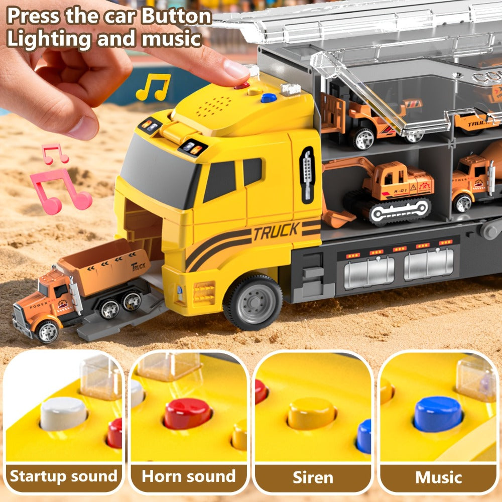 13-in-1 Construction Truck Vehicle Toy Set with Die-Cast Metal Cars & Play Mat with the Listed Color, Size or Set Options for Everyday Use