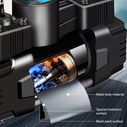 Dual-Cylinder Portable Tire Inflator with Pointer Gauge, Digital Gauge or Digital Display Options