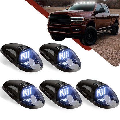 5pcs LED Cab Roof Marker Lights 16/24 LED 12V Super Bright UV-Resistant ABS Lens with Wiring Harness Kit for 2003-2018 Pickup Trucks 1500