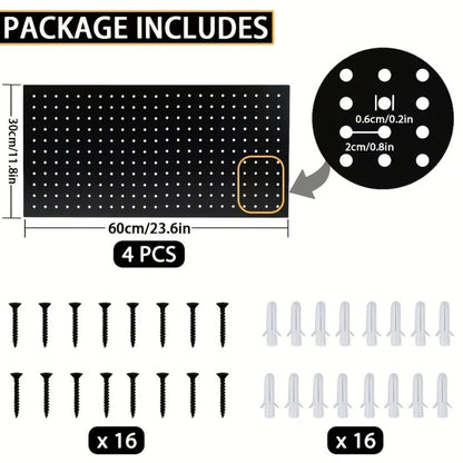 Metal Pegboard Wall Panels Garage Tool Storage Organizer Steel Peg Board Wall Mounted Workshop Shed Craft Room 2 Pack 4 Pack