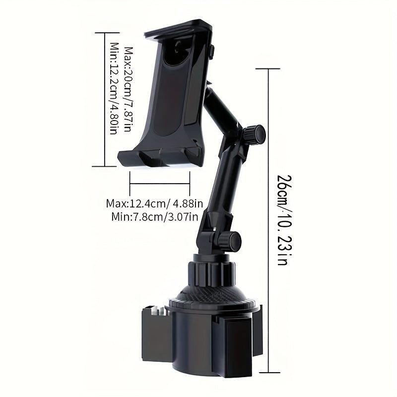 Car Cup Holder Phone & Tablet Mount – Adjustable Angle Multi-Functional Universal Vehicle Mount for Smartphones and Tablets | Durable Cup