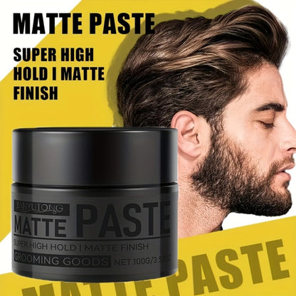 Matte Hair Paste for Men 100g, Non-Greasy Medium Hold Styling Cream with Plant Squalane & Argan Oil