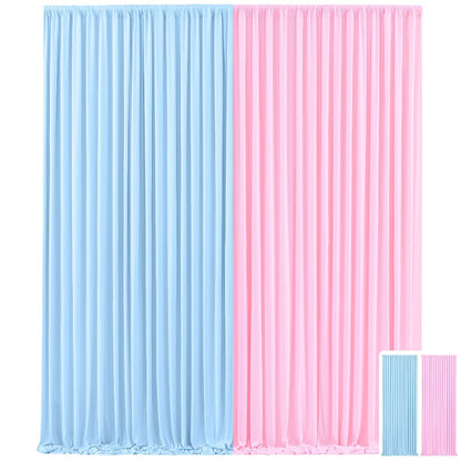 Two-Panel 10 x 10 ft Backdrop Curtain Set with Pole Pockets and 16 Color Options for Events