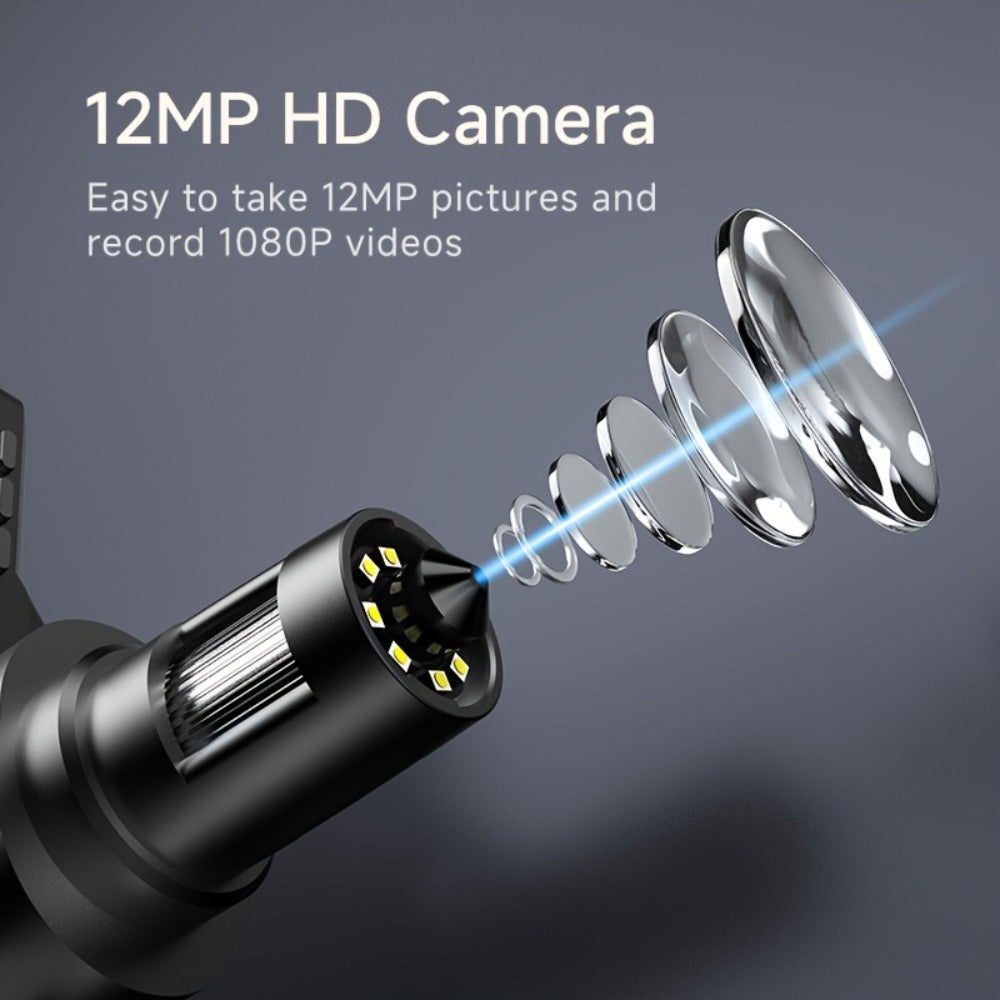 DM9 7-Inch Digital Microscope with Eight Lens LEDs, Two Side Lights and Tilting Screen for Coin and PCB Inspection