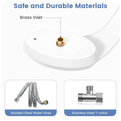 Ultra-Slim Non-Electric Bidet Attachment for Toilet, Self-Cleaning Dual Retractable Nozzles, Adjustable Water Pressure, Fresh Water Sprayer