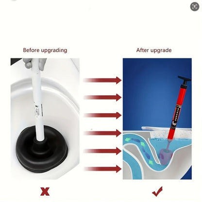 Toilet Plunger Air Pressure Drain Cleaner – Pipe Unclogger with Handle, Suction Cup Clog Remover for Toilet Sink Shower Bathtub