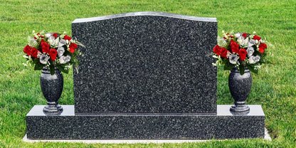 Artificial Cemetery Flowers for Grave with Saddle, Silk Rose Bouquet Headstone Decoration, Memorial Day Grave Flowers