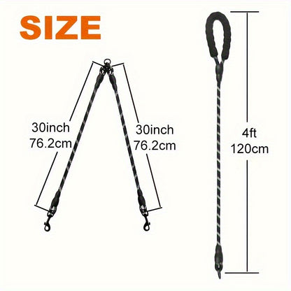 Dual Dog Leash – 360° Tangle-Free Double Dog Walking Leash with Reflective Nylon, Shock-Absorbing & Ergonomic Handle | 78 Inch | 6 Colors