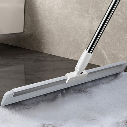 Silicone Squeegee Broom with Detachable Rotatable Head Long Stainless Steel Handle Floor for Entryways, Bedrooms and Living Spaces