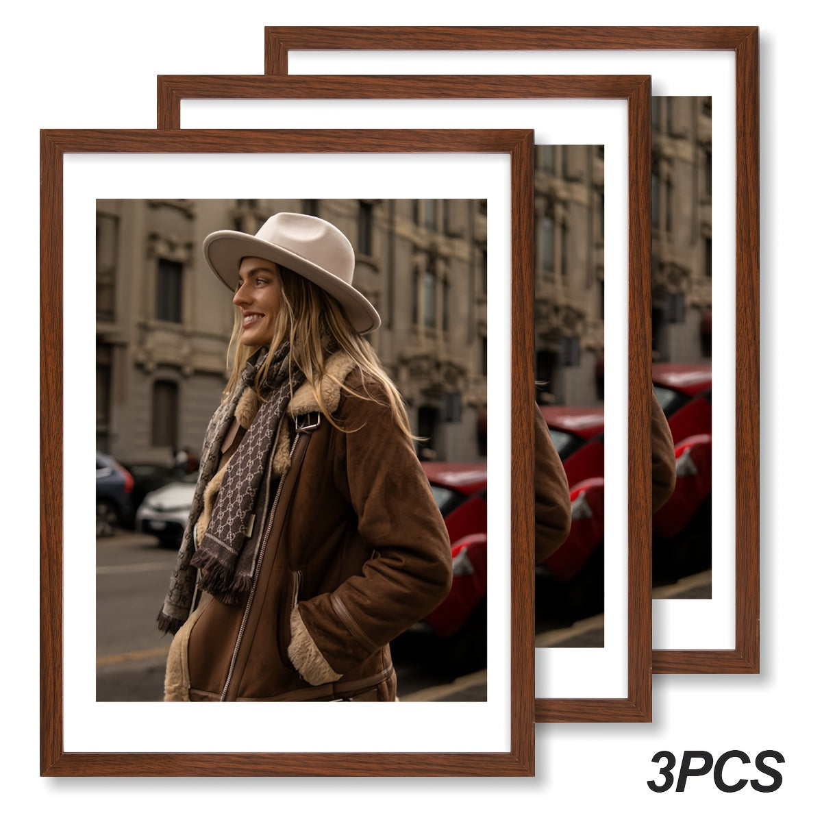 Picture Frames 12x16 Set of 3 – Classic Wood Poster Frames, Horizontal & Vertical Wall Hanging, Multi-Color Options for Bedroom Office