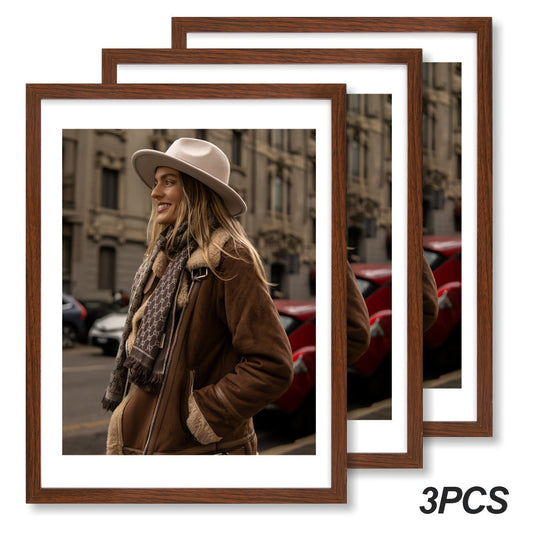 Picture Frames 12x16 Set of 3 – Classic Wood Poster Frames, Horizontal & Vertical Wall Hanging, Multi-Color Options for Bedroom Office