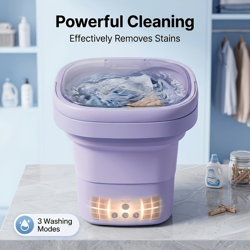 Portable Mini Washing Machine 3 Cleaning Modes, Compact Travel Washer for Underwear Delicates