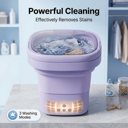 Portable Mini Washing Machine 3 Cleaning Modes, Compact Travel Washer for Underwear Delicates