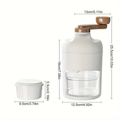 Manual Ice Shaver Machine, Hand-Powered Snow Cone Maker & Ice Crusher, Portable for Home, Parties