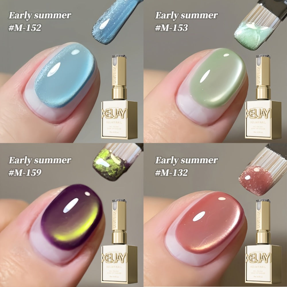 Four-Piece Cat Eye Gel Polish Set in Photo-Frame Bottles with 152, 153, 159 and 132 Color Codes