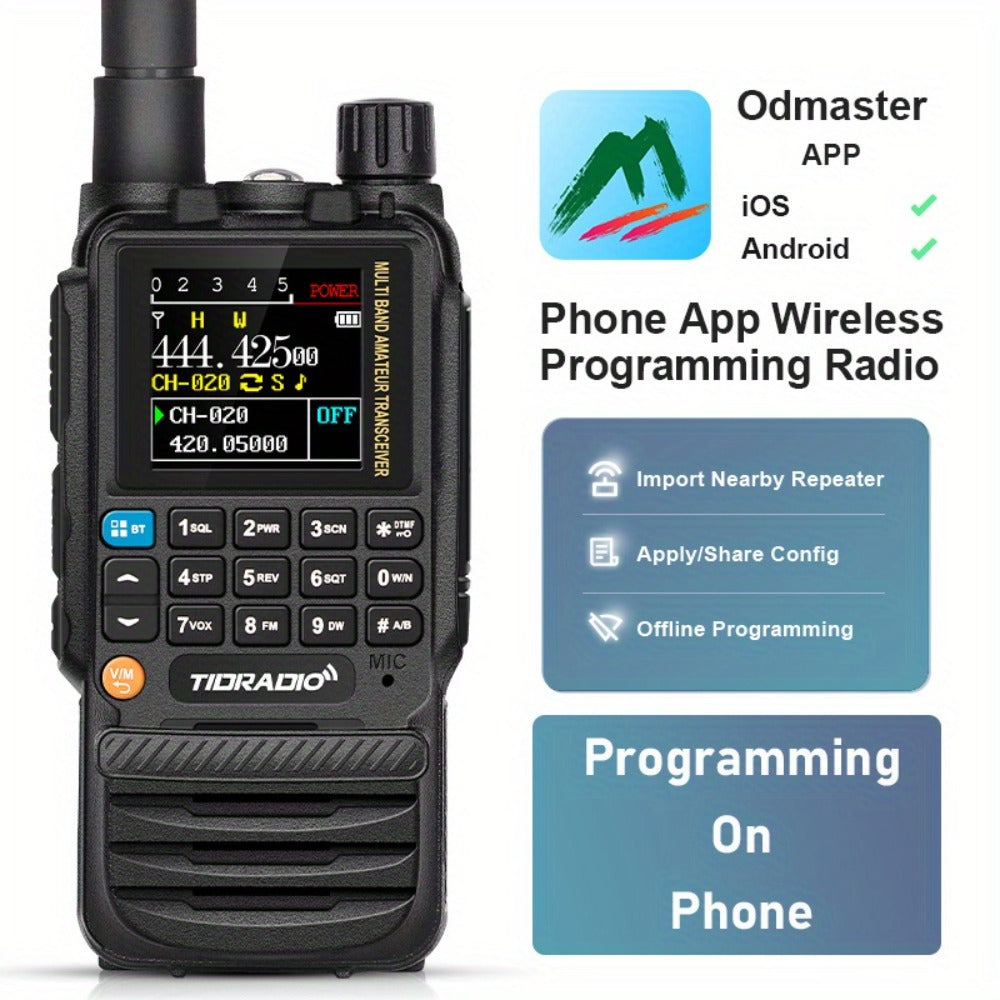 TIDRADIO TD-H3 Ham Radio GMRS Handheld Two Way Radio with USB-C Programming Charging, Long Range 2500mAh Battery
