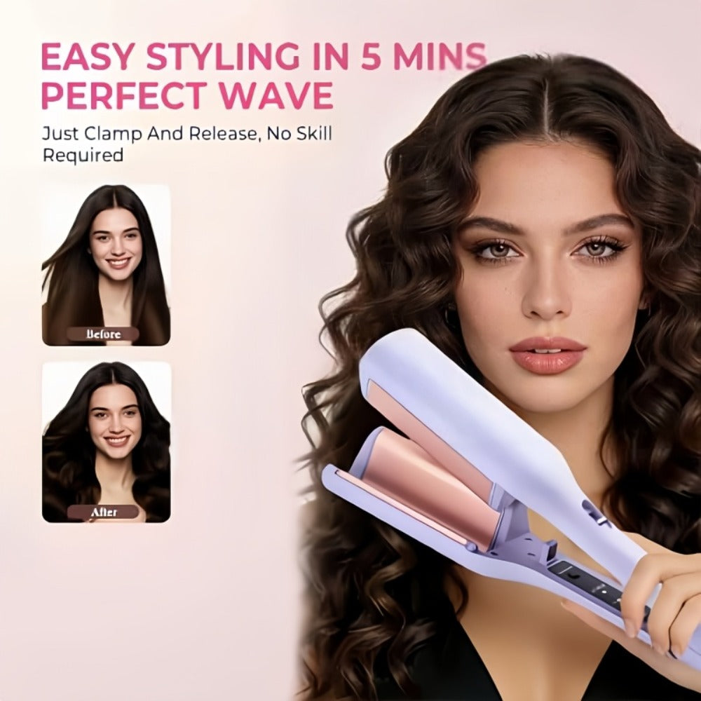 32mm Curling Iron 30-Second Rapid Heat – Adjustable Temperature U-Shaped & M-Shaped Long-Lasting Curls Salon-Smooth Frizz-Free Hair Styling