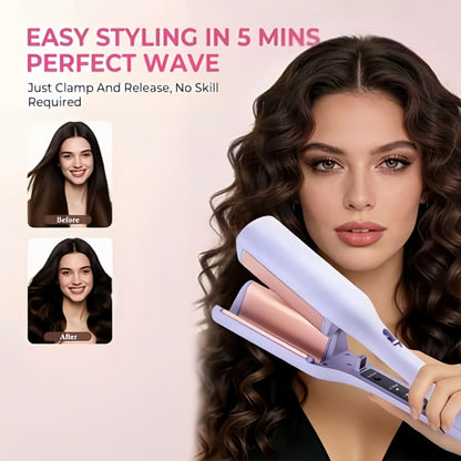 32mm Curling Iron 30-Second Rapid Heat – Adjustable Temperature U-Shaped & M-Shaped Long-Lasting Curls Salon-Smooth Frizz-Free Hair Styling