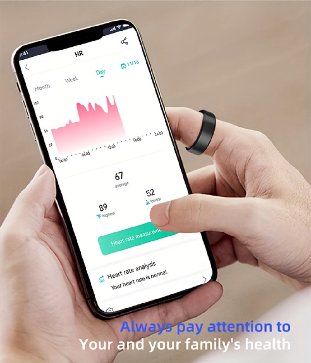Health Monitoring Smart Ring with Heart Rate HRV Sleep Tracking, Steps Calories Body Temp & Menstrual Cycle – Bluetooth 5.3, iOS & Android