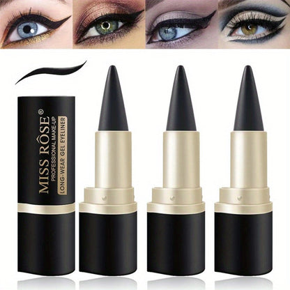 Waterproof Black Eyeliner Pencil Set 3pcs, for Makeup, Travel and Everyday Vanity Use, with the Listed Configuration