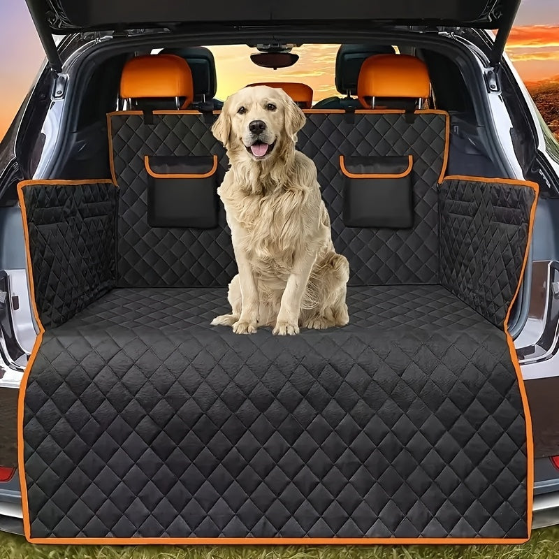 Dog Cargo Liner for SUV Sedan & Van – Waterproof Trunk Mat with Bumper Flap Protector, Non-Slip 600D Oxford, Universal Fit