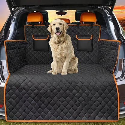 Dog Cargo Liner for SUV Sedan & Van – Waterproof Trunk Mat with Bumper Flap Protector, Non-Slip 600D Oxford, Universal Fit