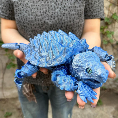 Articulated Crocodile & Turtle 3D Printed Figure, Large Flexible Movable Joints Poseable Animal Collectible
