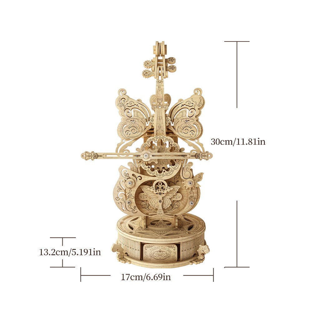 Rotating Merry-Go-Round Wooden Puzzle Kit, Mechanical Carousel 3D Model for Adults & Teens, DIY Kinetic Display Piece