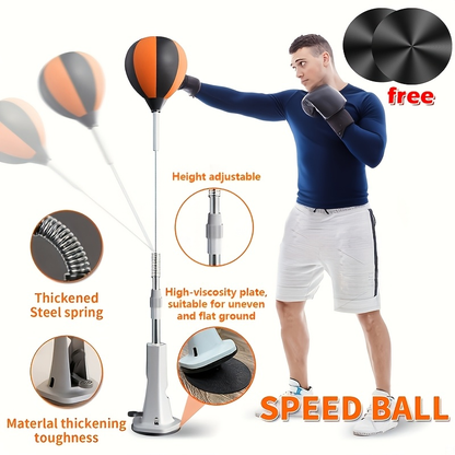 Adjustable Floor-Standing Boxing Reflex Ball with Four Equipment Options and 143–165 cm Height Range