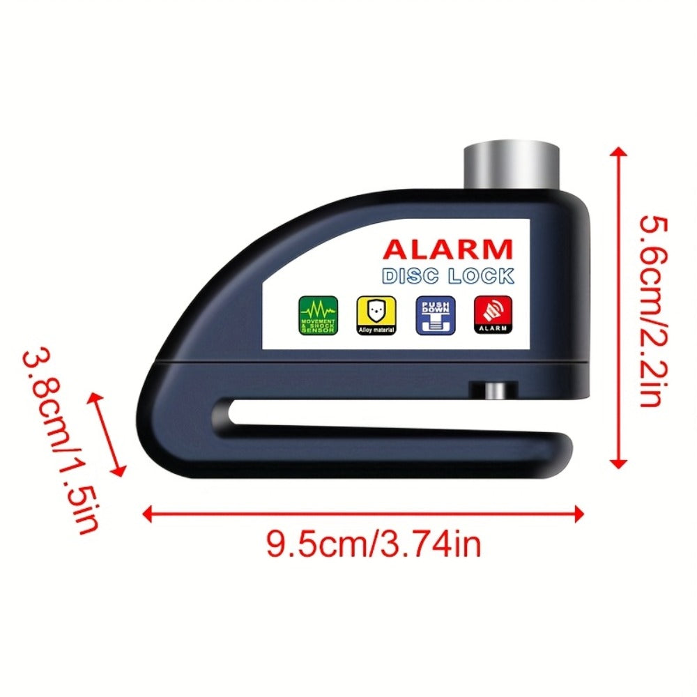 Motorcycle Disc Brake Lock with 120dB Alarm & USB Rechargeable 500mAh Battery, Anti-Theft Security Lock for Motorcycles Bicycles Dirt Bikes
