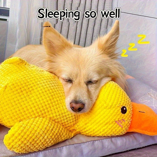 Dog Toy Large Yellow Duck Plush with Built-In Squeaker for Chew, Fetch, Tug and Cuddle Play