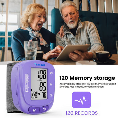 Blood Pressure Monitor Wrist Cuff with Oximeter Fingertip, Digital BP Machine Home Use, 120 Memory