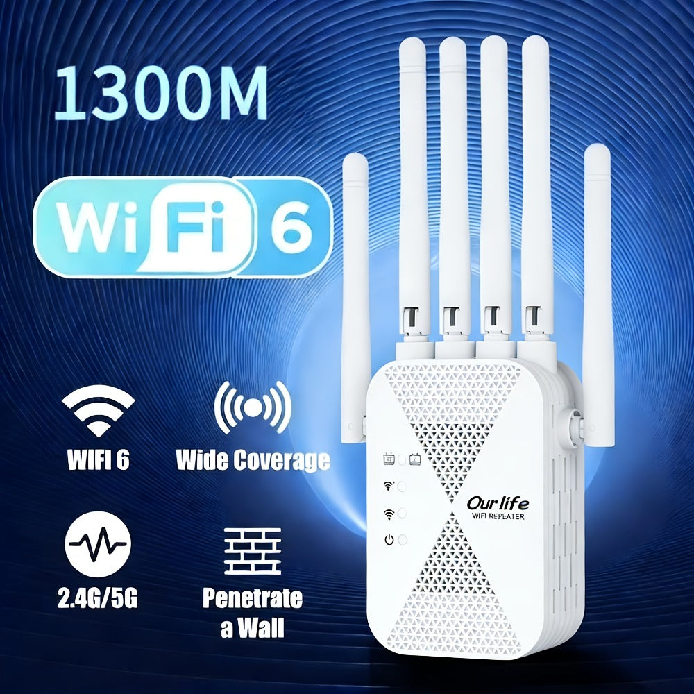 CP3600 WiFi Repeater Signal Booster 2.4GHz Wide Coverage, One-Button WPS Setup, Flexible Antenna Rotation
