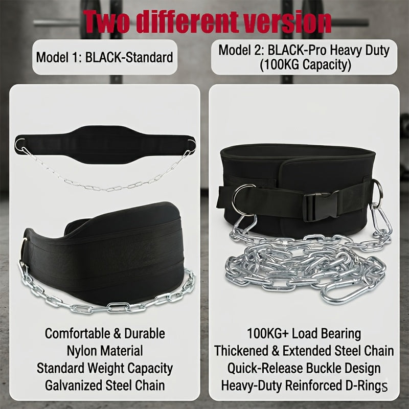 Dip Belt with Chain for Pull Ups & Weighted Dips – Heavy Duty Weightlifting Belt for Squats, CrossFit & Strength Training