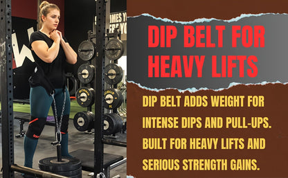 Dip Belt with Chain for Pull Ups & Weighted Dips – Heavy Duty Weightlifting Belt for Squats, CrossFit & Strength Training