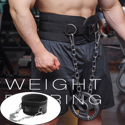 Dip Belt with Chain for Pull Ups & Weighted Dips – Heavy Duty Weightlifting Belt for Squats, CrossFit & Strength Training