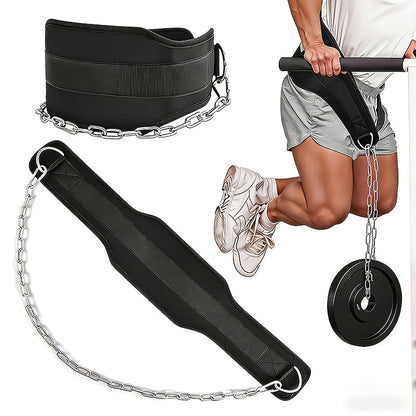 Dip Belt with Chain for Pull Ups & Weighted Dips – Heavy Duty Weightlifting Belt for Squats, CrossFit & Strength Training