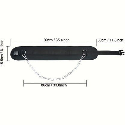 Dip Belt with Chain for Pull Ups & Weighted Dips – Heavy Duty Weightlifting Belt for Squats, CrossFit & Strength Training