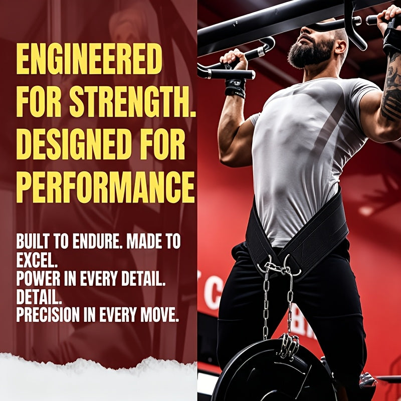 Dip Belt with Chain for Pull Ups & Weighted Dips – Heavy Duty Weightlifting Belt for Squats, CrossFit & Strength Training