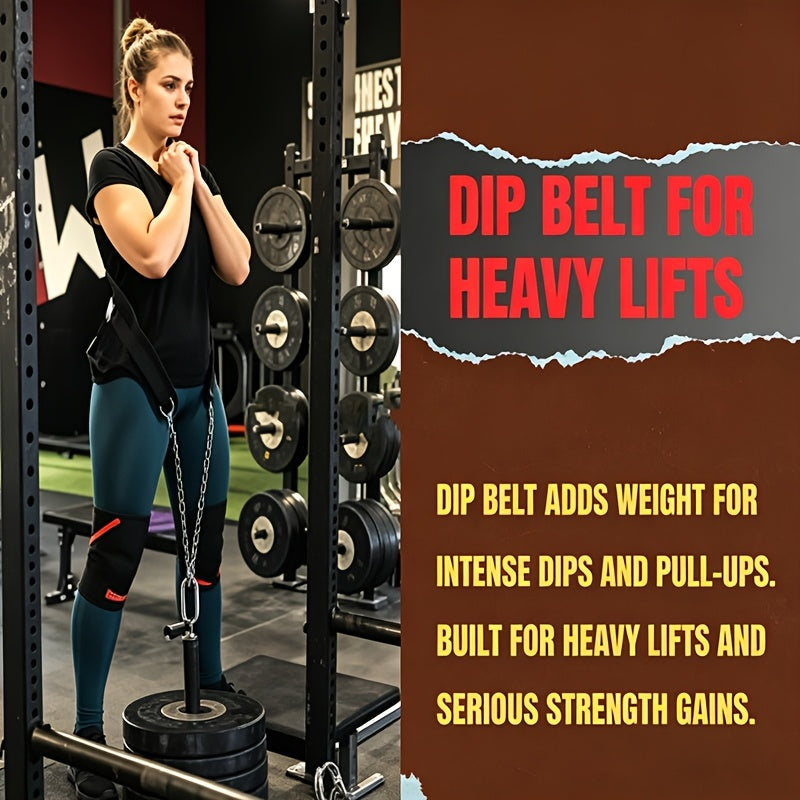 Dip Belt with Chain for Pull Ups & Weighted Dips – Heavy Duty Weightlifting Belt for Squats, CrossFit & Strength Training