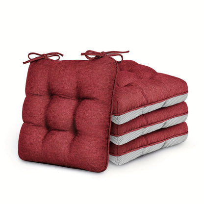 Memory Foam Chair Cushions 4/8 Pack, Non-Slip Seat Pads for Dining Chairs, Kitchen, Office & Patio – Indoor Outdoor Chair Pads M/L Size