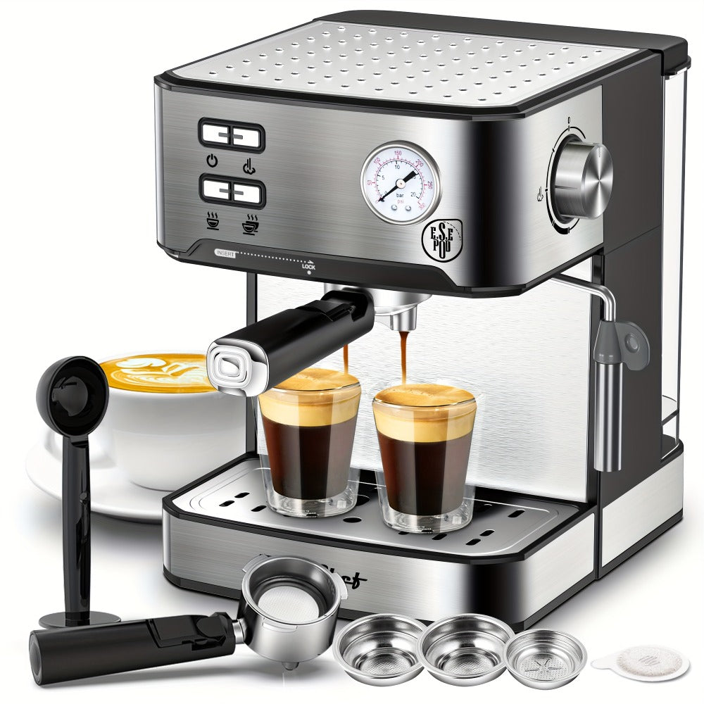 20 Bar Espresso Machine 950W, Stainless Steel Espresso & Cappuccino Latte Maker with Steam Wand Milk Frother