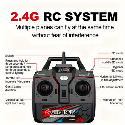 Brushless Fixed Wing RC Plane 6-Channel 6-Axis Gyro 3D Aerobatic Stunts 2 Batteries Included