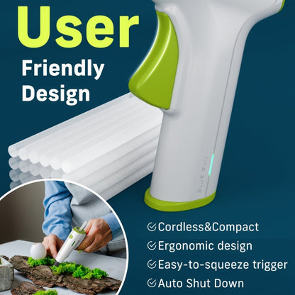 Cordless Hot Glue Gun Fast Heating USB Rechargeable 2000mAh, 12-Second Heat-Up, Anti-Drip Nozzle