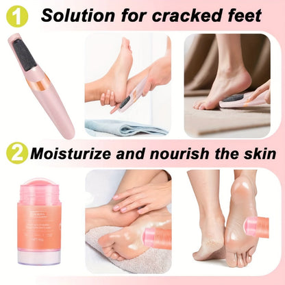 Electric Callus Remover for Feet with Foot Cream Stick Rechargeable Pedicure Tool 2 Speeds 2000 5000 RPM 2