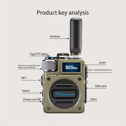 POC Walkie Talkies Long Range Two-Way Radio with SIM Card – No Monthly Fee, 5000-Mile Nationwide Coverage, Shock & Dust Proof for Truckers