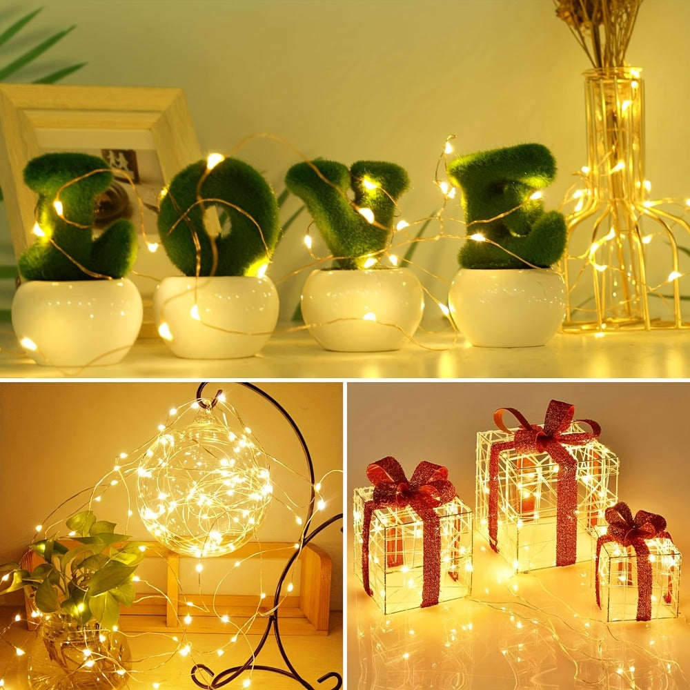 Fairy Lights Battery Operated with Batteries Included, 6.5ft 20 LED Silver Wire Mini String Lights